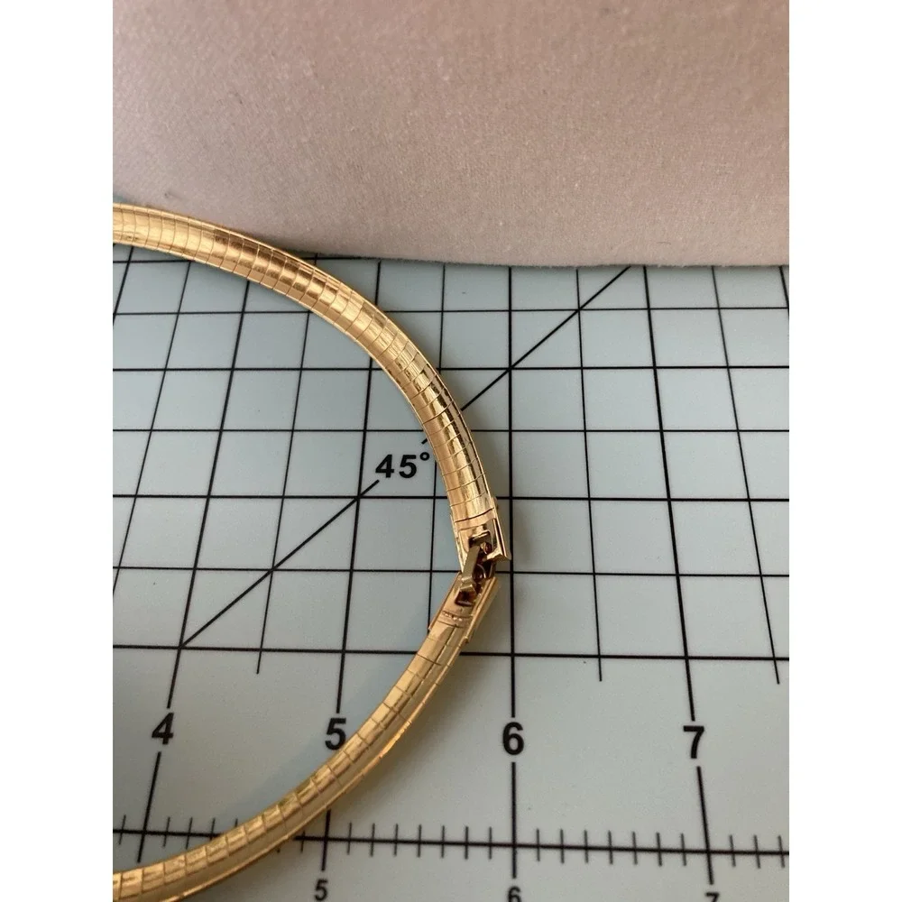 Gold Tone Omega Collar Necklace Segmented Choker Runway Glam Couture Thick